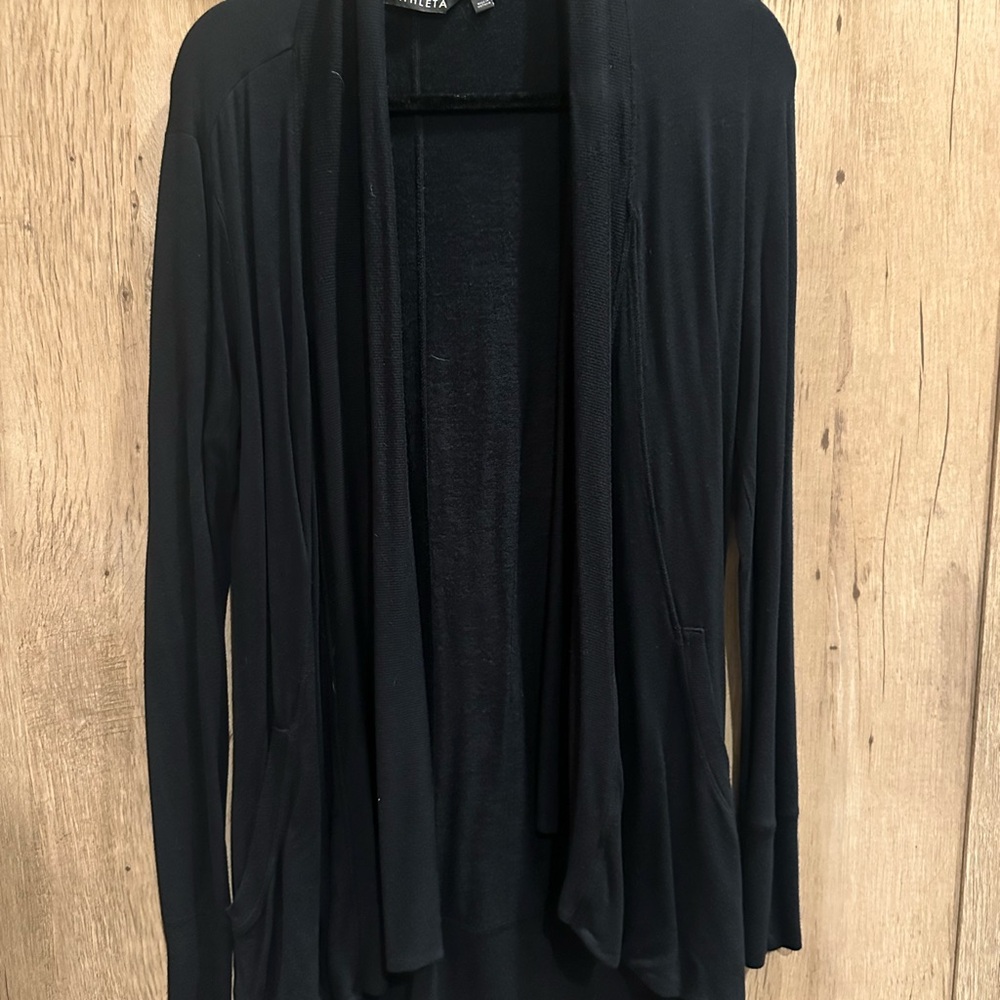 Athleta Charcoal Open Front Cardigan